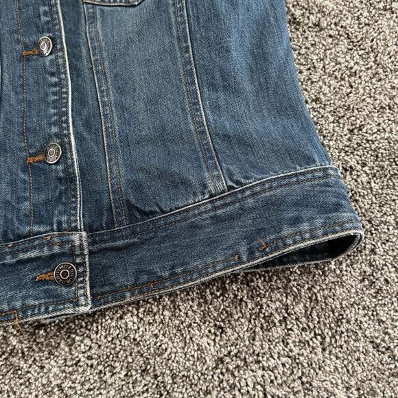 The Limited Denim Jean Jacket Blue Cotton Long Sleeve Women’s Size Medium - Picture 7 of 14